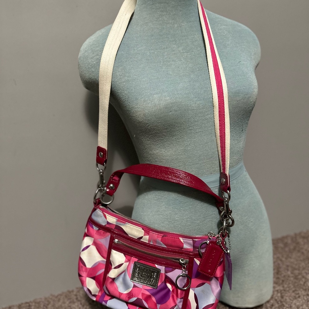 Coach  Kaleidoscope Stylish Pink and Red Women's Crossbody Bag